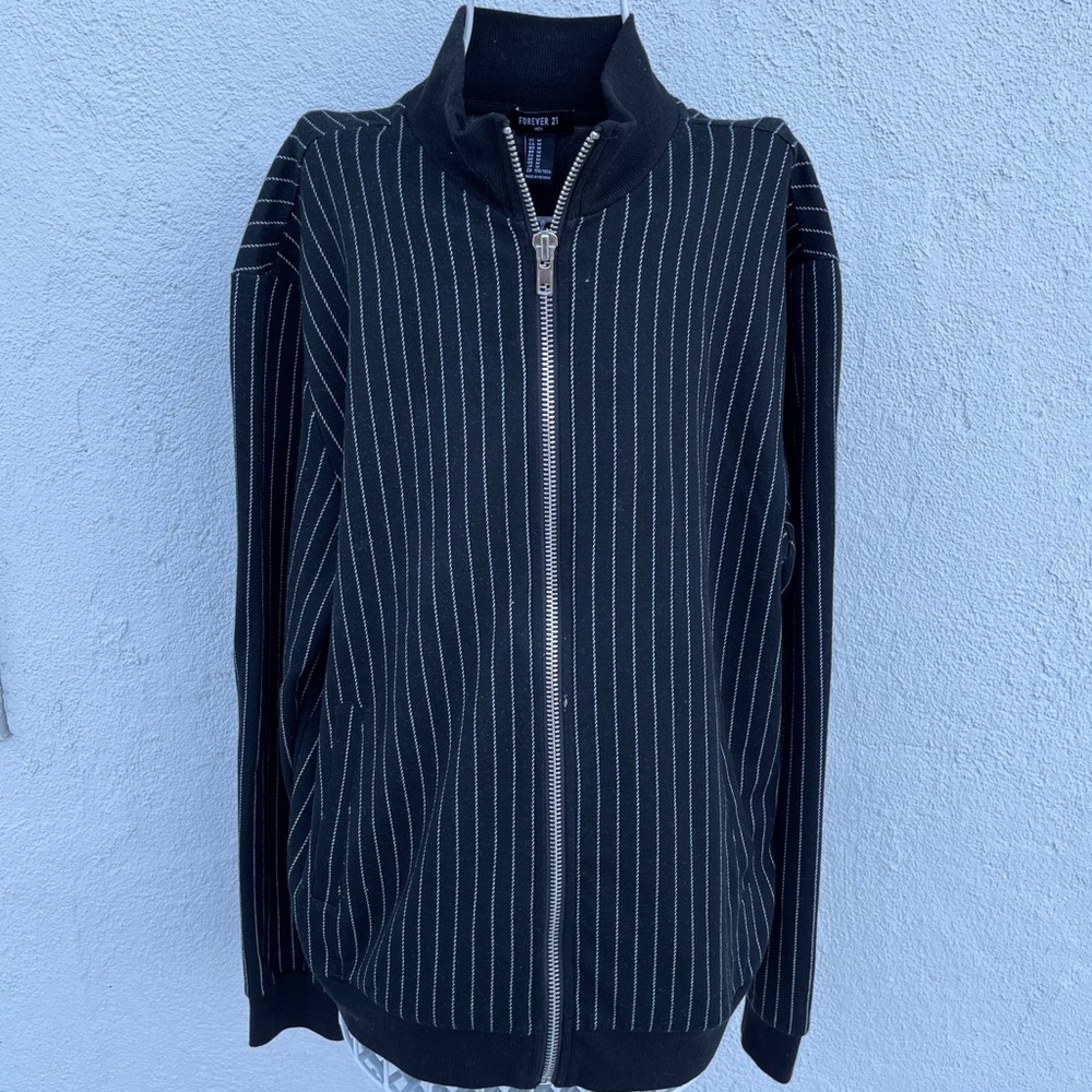 Forever 21 Pin Stripe Bomber Jacket